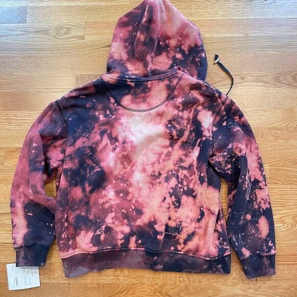Madam P Upcycled Vintage Acid Dye Wolf celestial  Hoodie.  Sz. L #ZZ - Picture 2 of 9